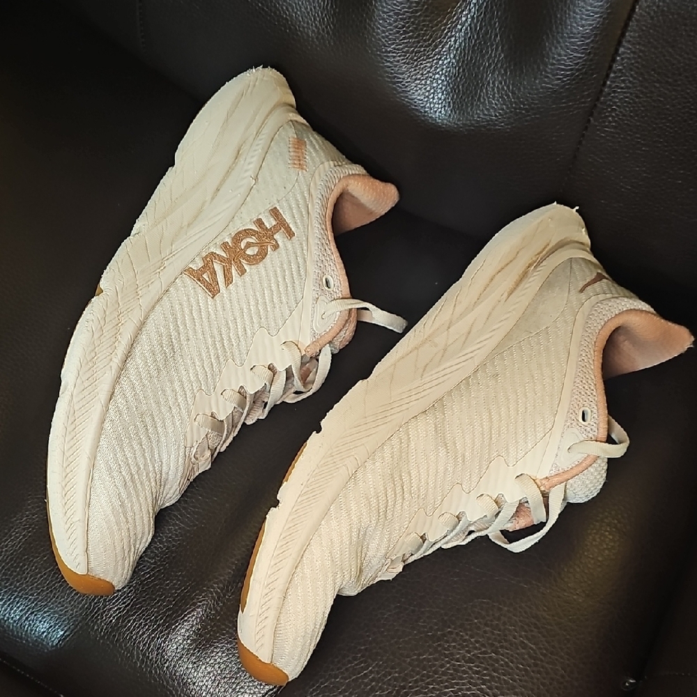Hoka Women's SOLIMAR VANILLA / SANDSTONE Pink And Cream - Picture 7 of 14